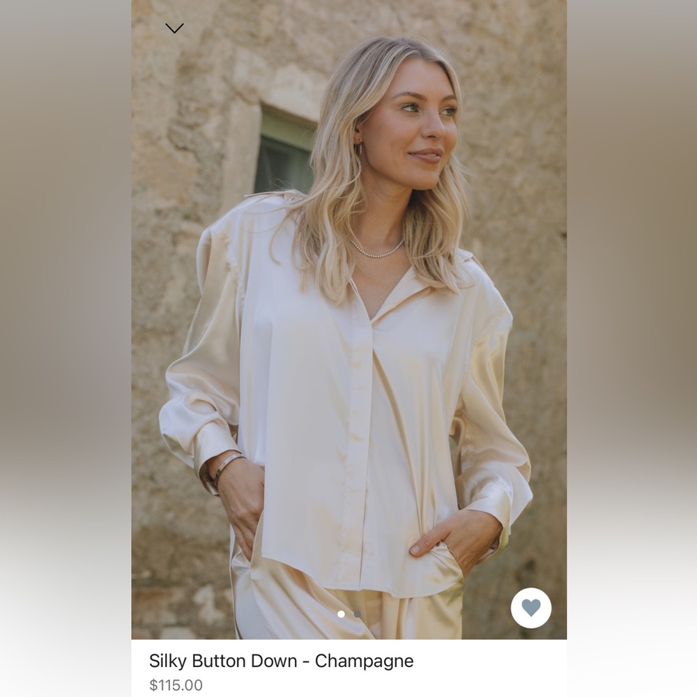 Silky Button Down - Champagne